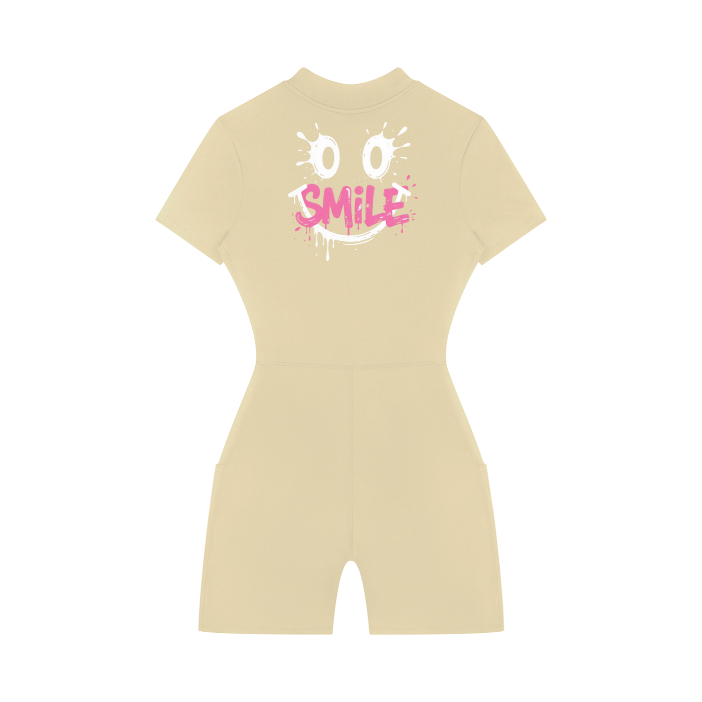 Women's graffiti logo Quarter-Zip Sleeve Romper