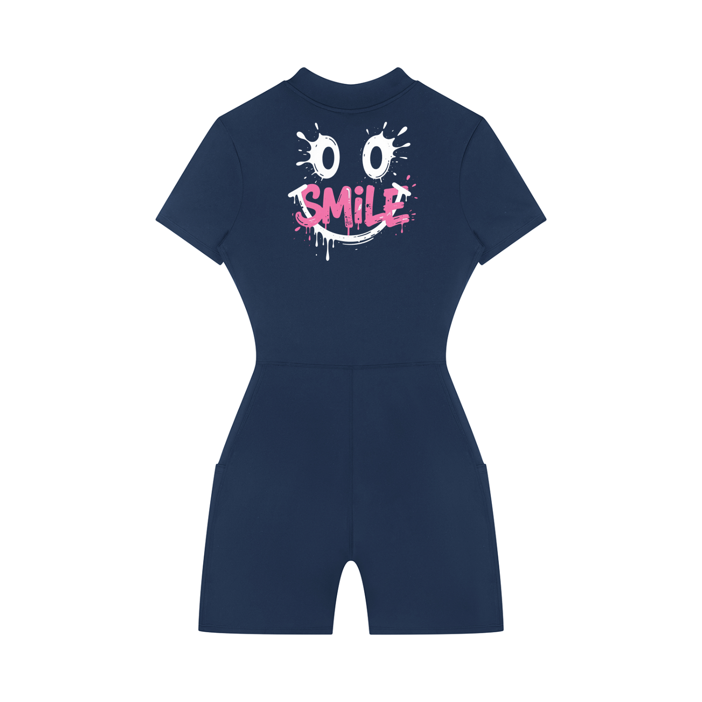 Women's graffiti logo Quarter-Zip Sleeve Romper