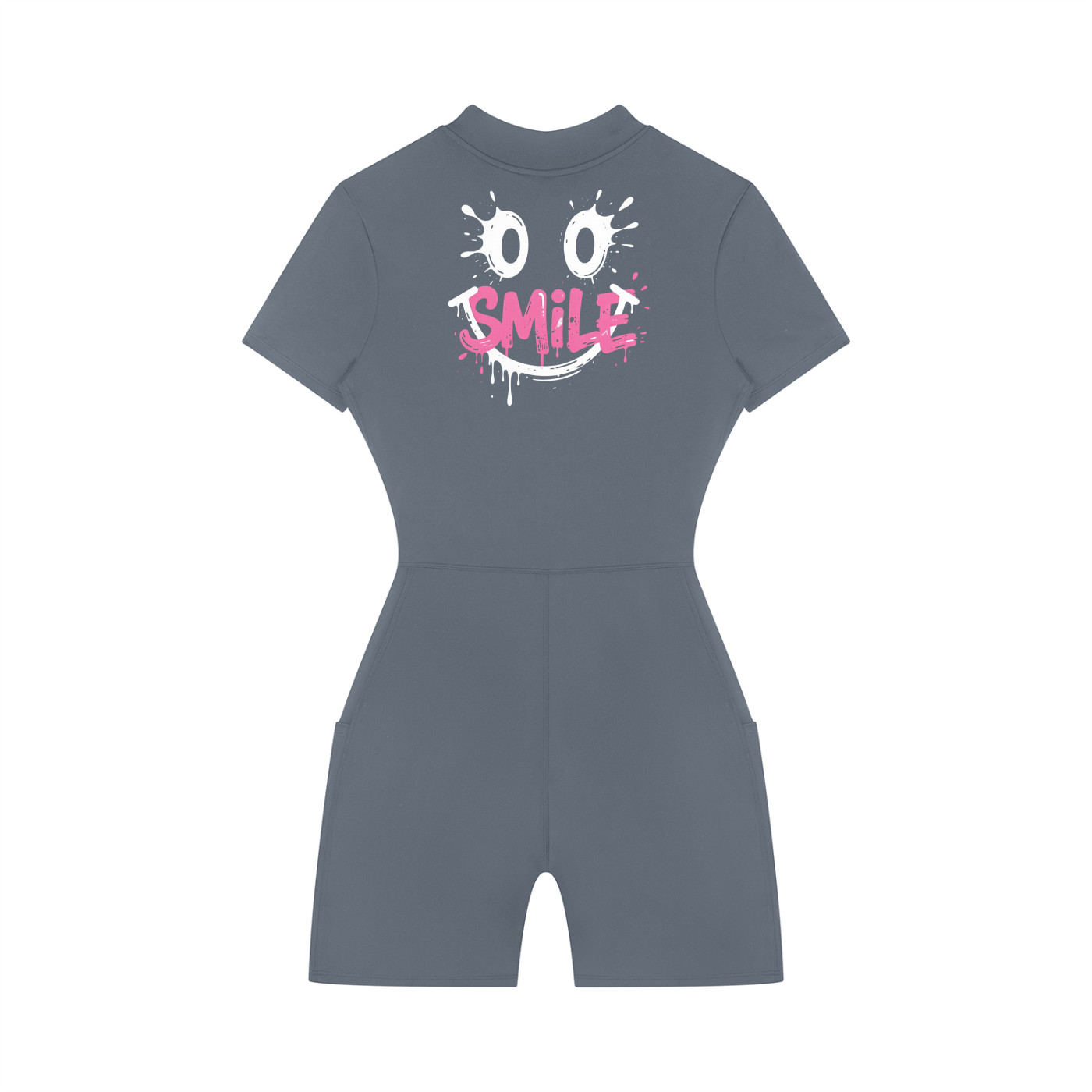 Women's graffiti logo Quarter-Zip Sleeve Romper